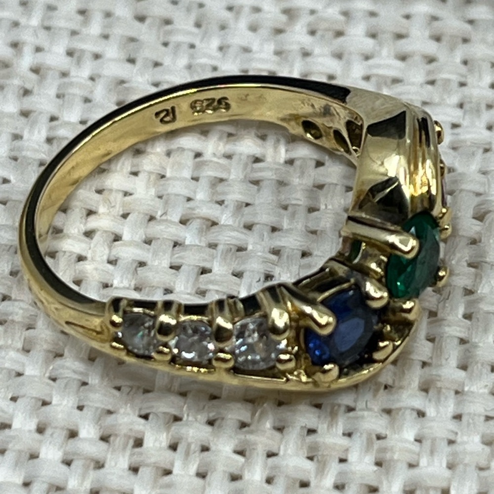 Vintage Avon RJ Graziano 925 Gold Vermeil Multi-Stone Ring Sz 4.75 - Picture 5 of 17